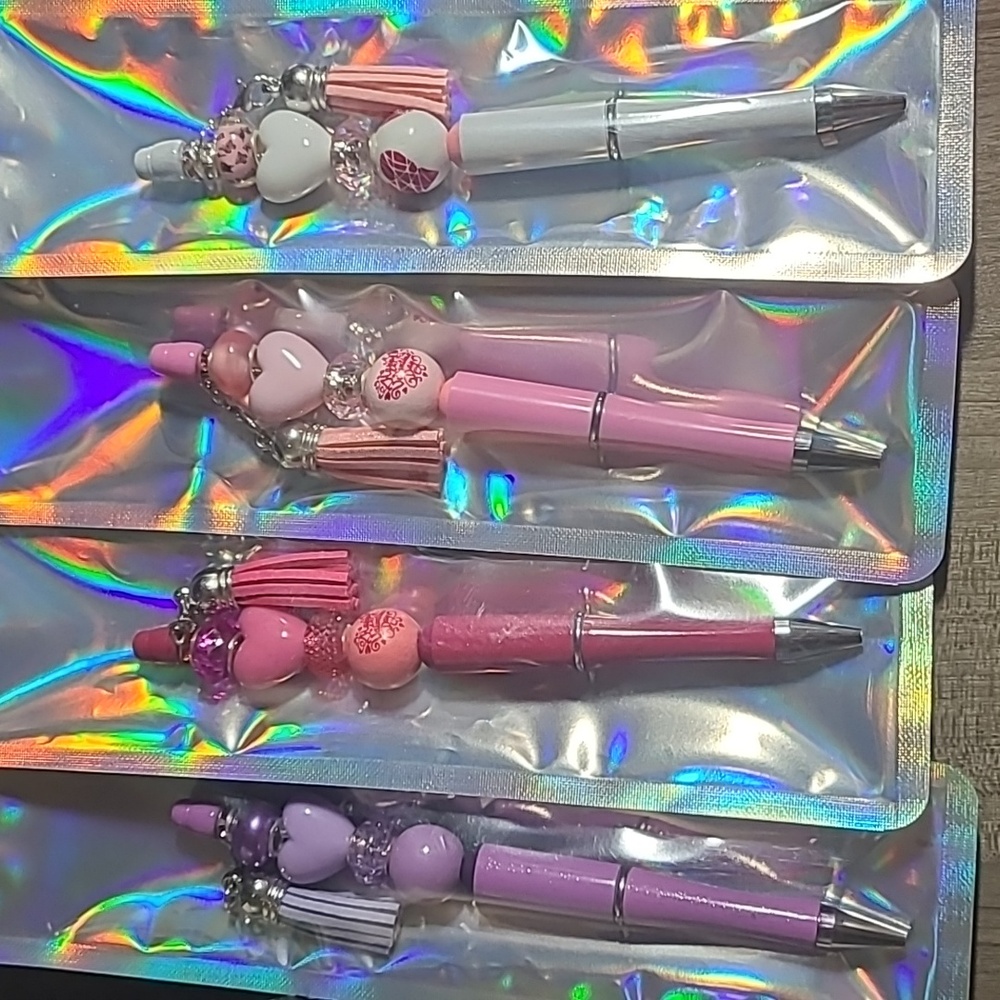 3/$10 Heart Beaded Pens with Tassels